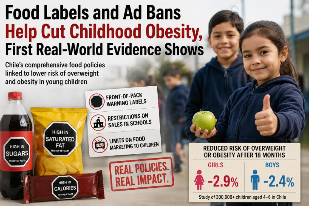 First real-world evidence shows food labels and advertising bans are cutting childhood obesity