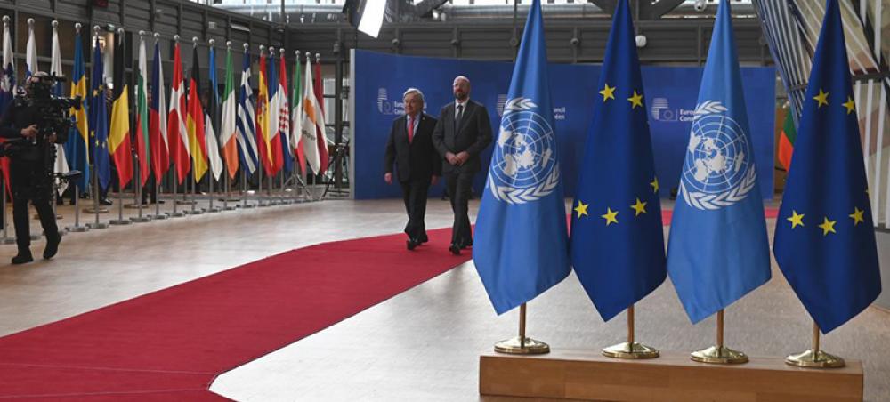 UN chief calls on EU to help world get &lsquo;back on track
