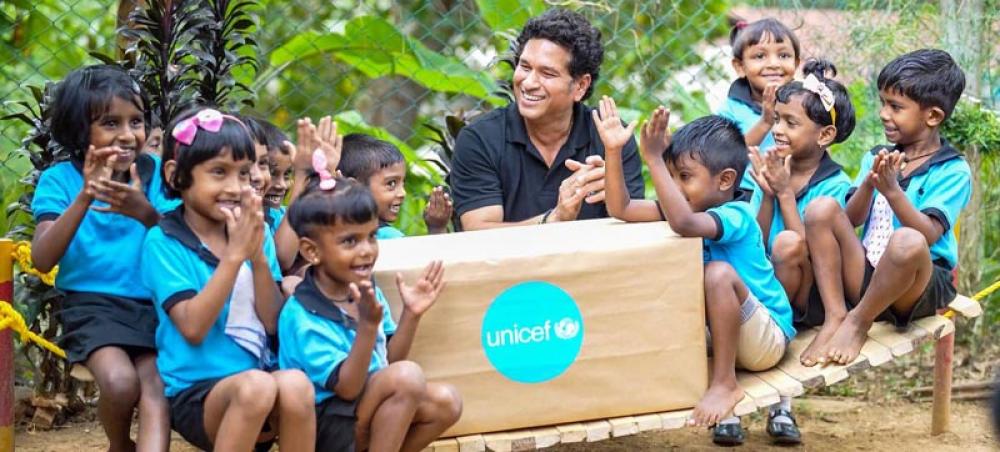 &lsquo;Master Blaster&rsquo; Sachin Tendulkar bats for children&rsquo;s education, nutrition