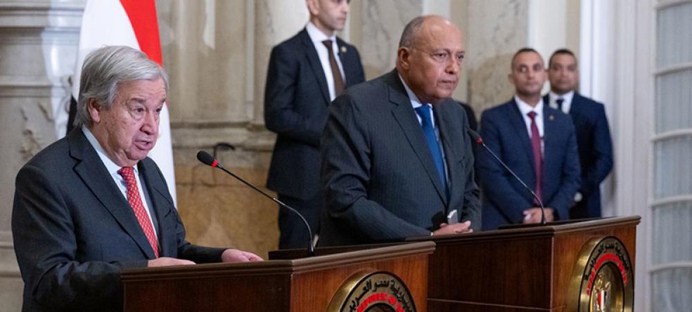 From Cairo, Guterres appeals for &lsquo;sustained&rsquo; humanitarian access to Gaza