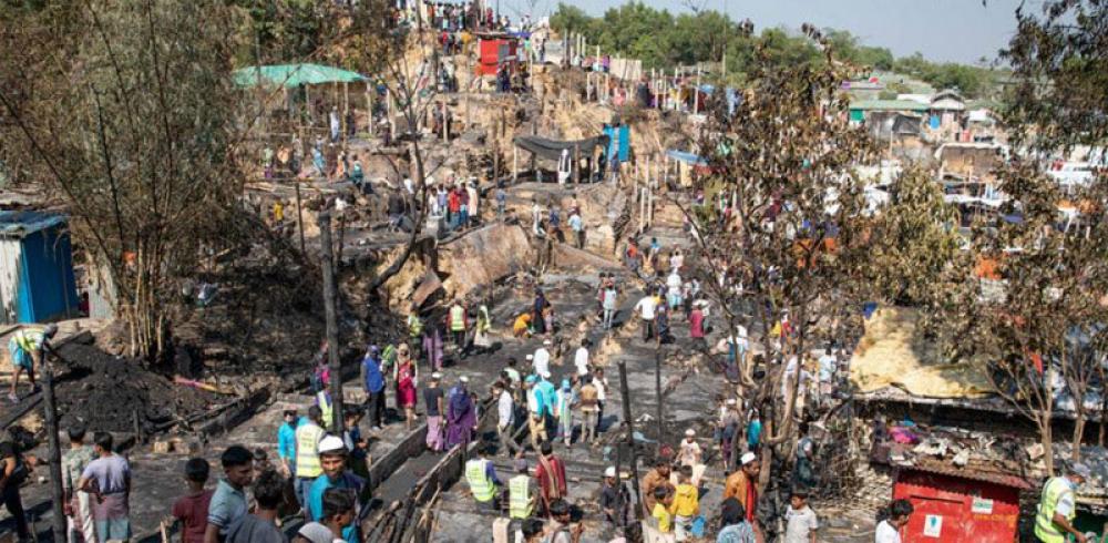 Bangladesh: Second fire in a week tears through vast Rohingya refugee camp