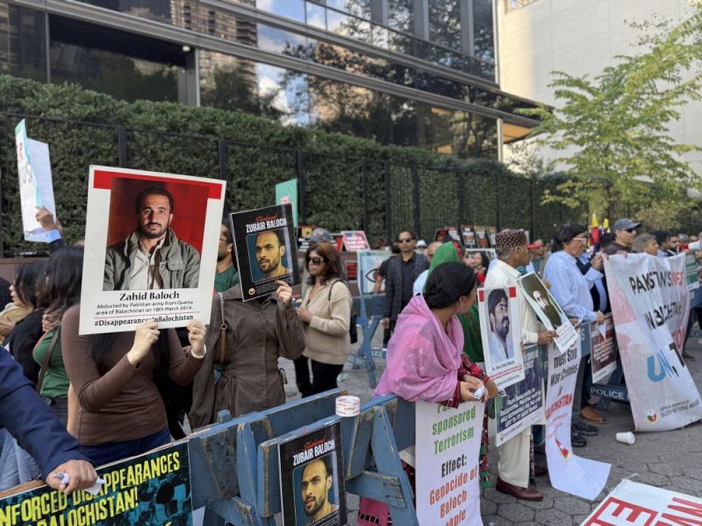 New York: Baloch protesters urge independence outside United Nations amid UNGA talks 